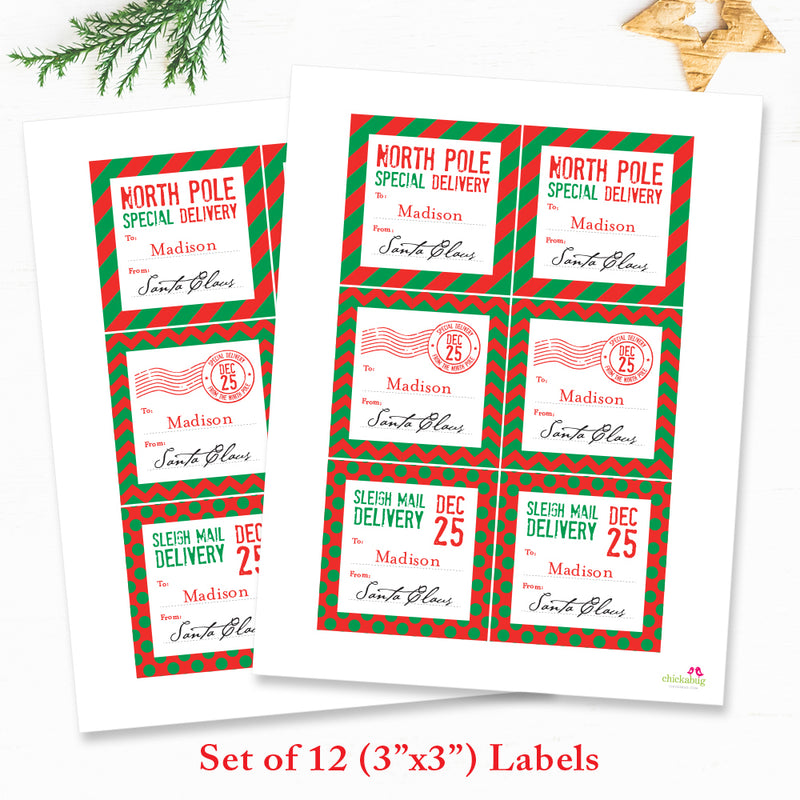 Personalized & Signed by Santa Christmas Gift Labels - Special Delivery from the North Pole – Chickabug personalized-signed-by-santa-christmas-gift-labels-special-delivery-from-the-north-pole-chickabug