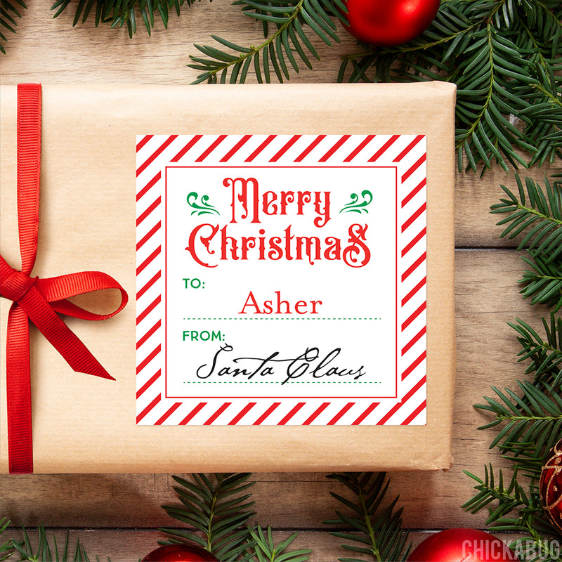 Signed by Santa Christmas Gift Labels - Vintage Typography