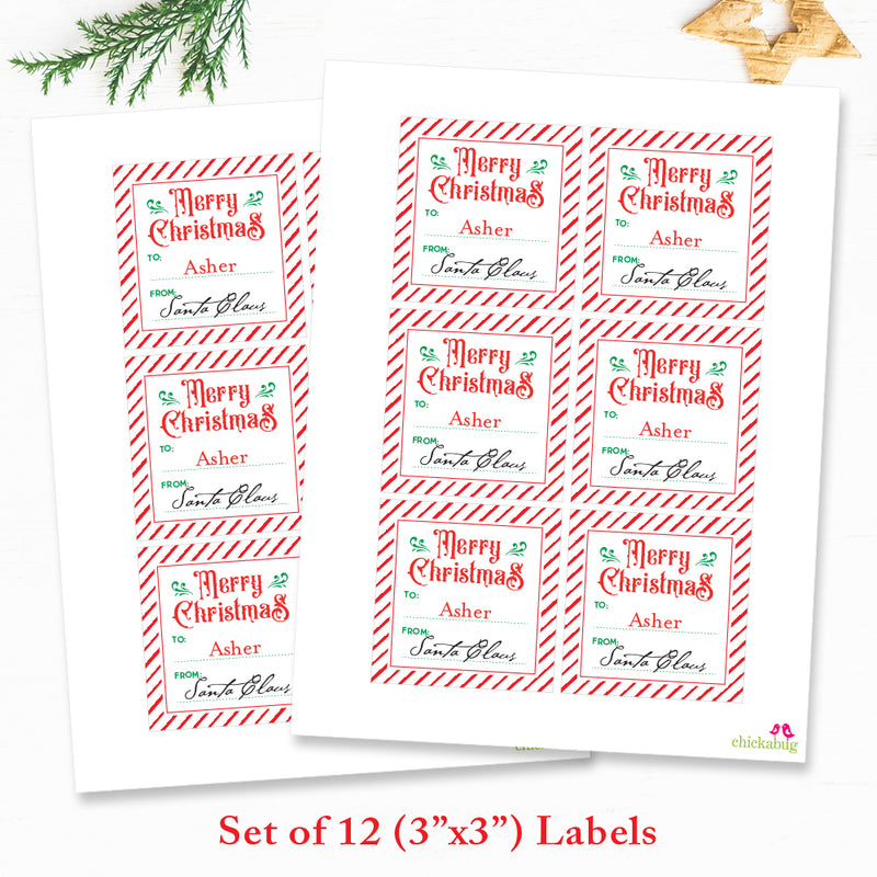 Signed by Santa Christmas Gift Labels - Vintage Typography