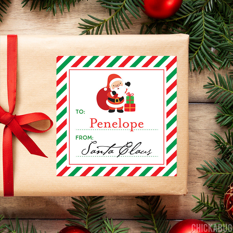 Signed by Santa Christmas Gift Labels - Waving Santa
