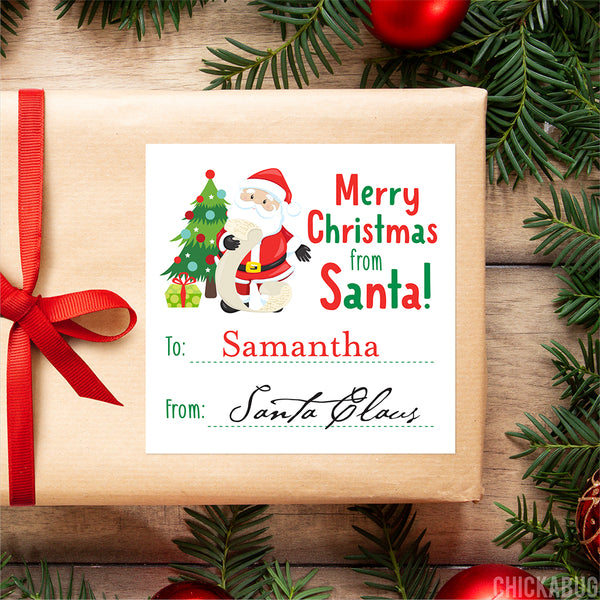 Signed by Santa Christmas Gift Labels - Santa Checking His List