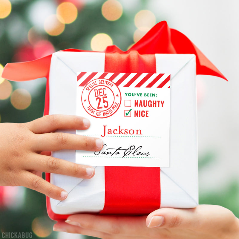 Signed by Santa Christmas Gift Labels - Special Delivery Stamp