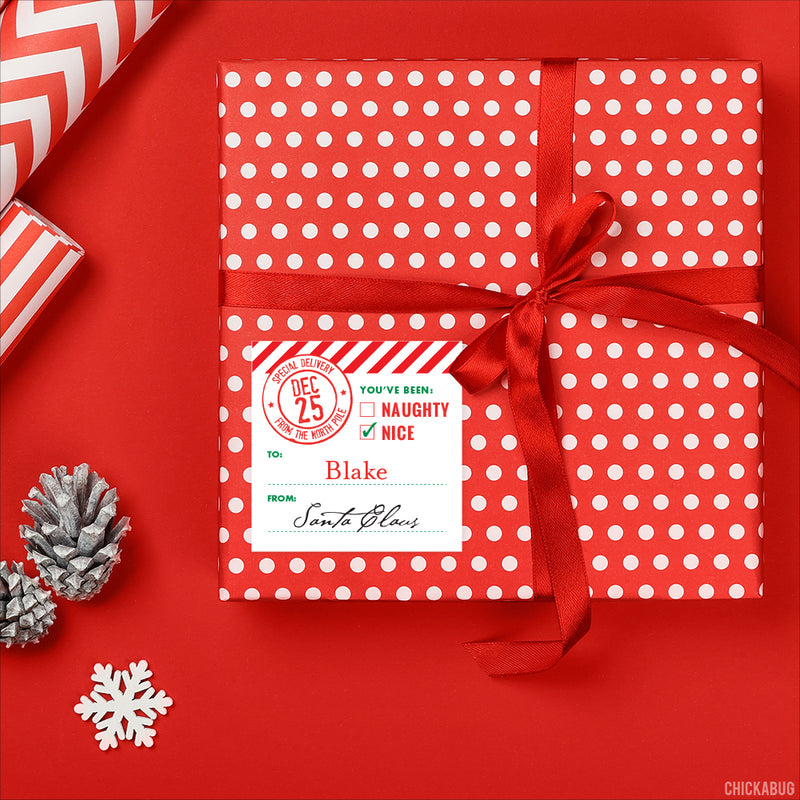 Signed by Santa Christmas Gift Labels - Special Delivery Stamp