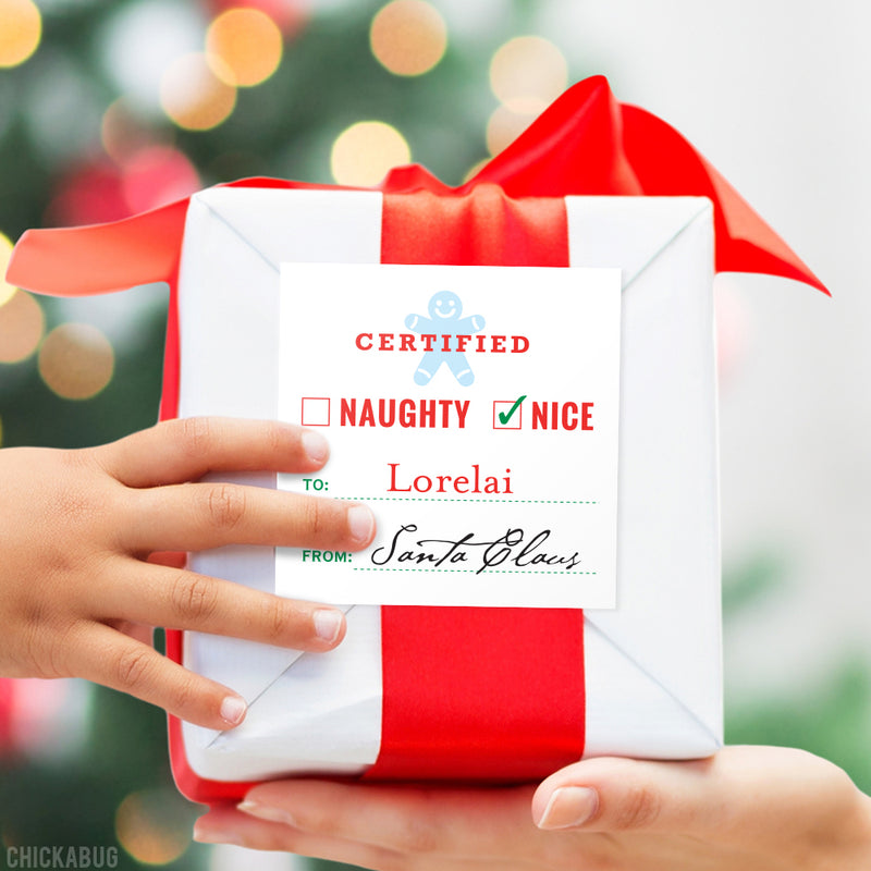 Signed by Santa Christmas Gift Labels - Certified Nice