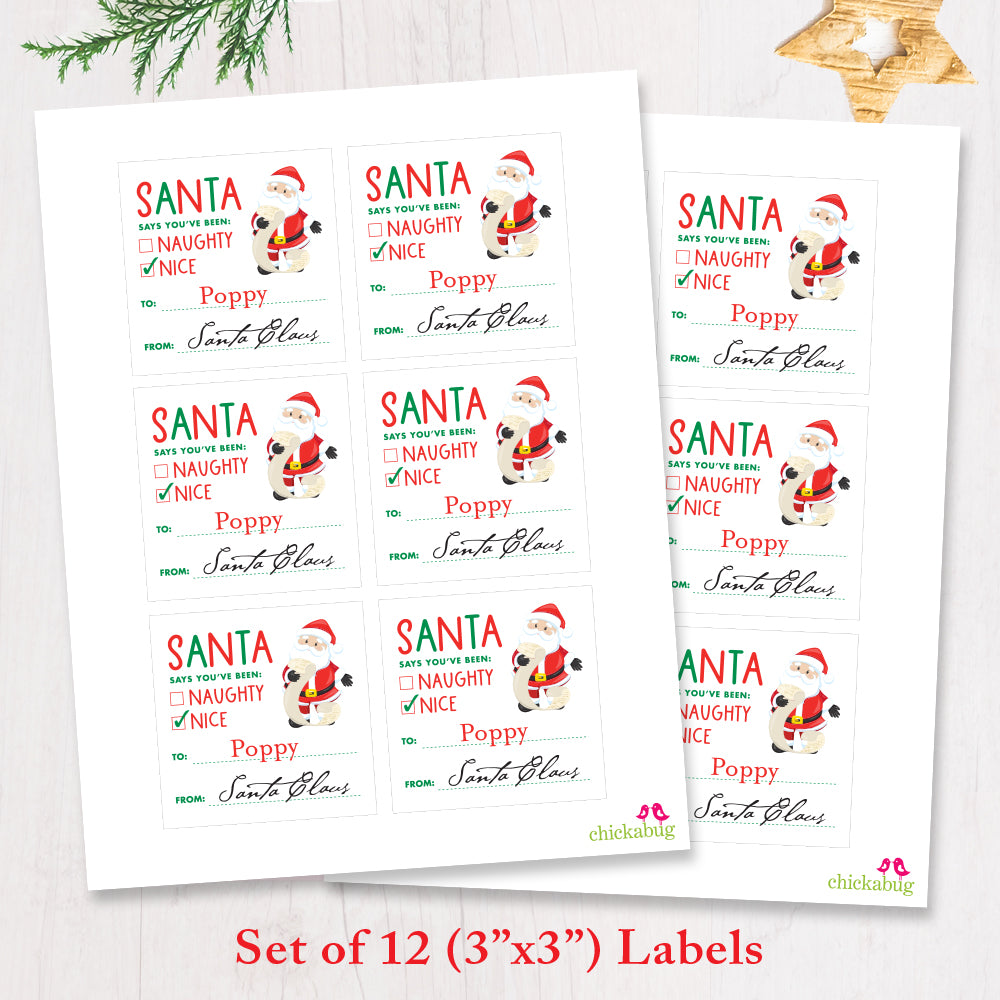 Personalized Signed by Santa Christmas Gift Labels - Santa's Nice List ...