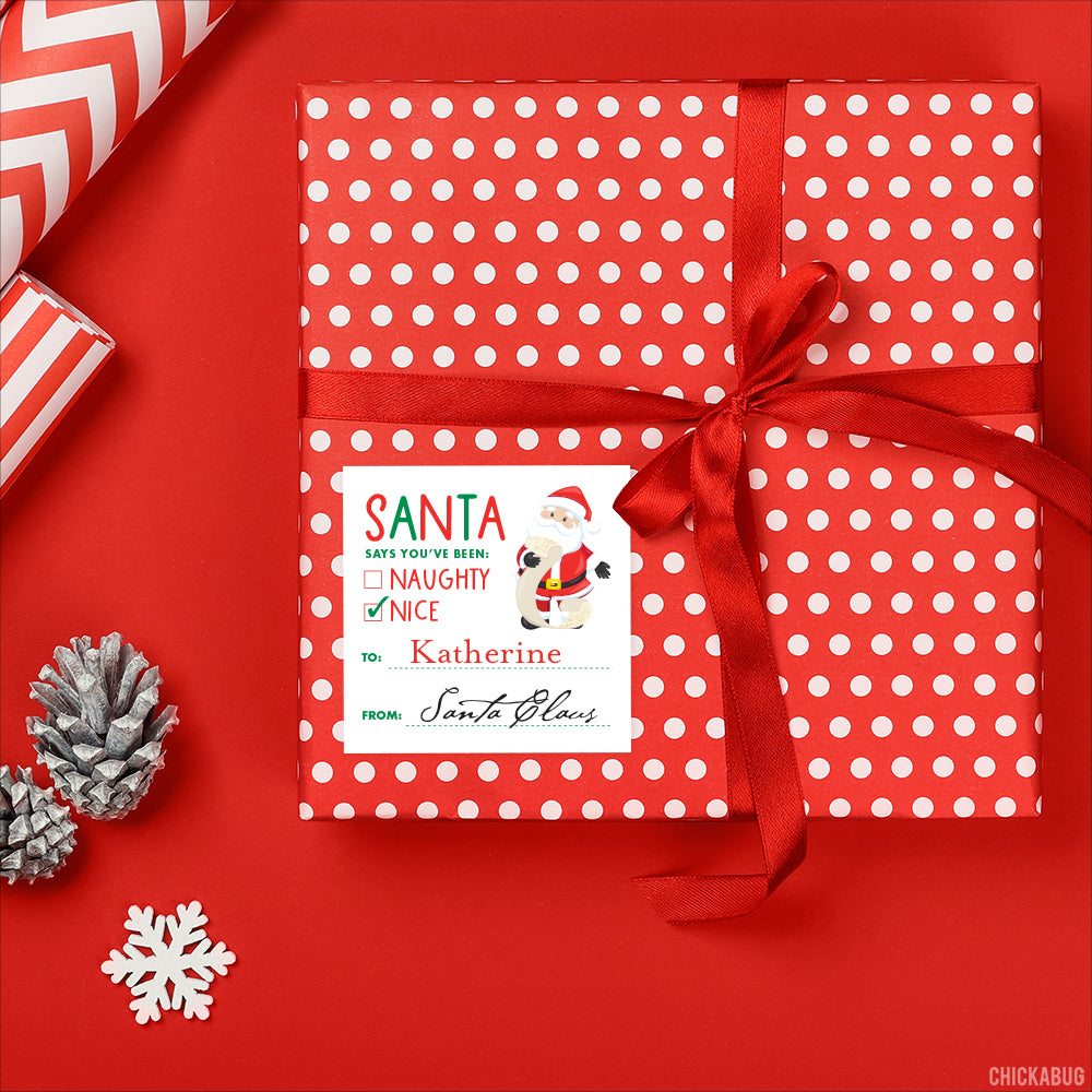 Personalized Signed by Santa Christmas Gift Labels - Santa's Nice List ...