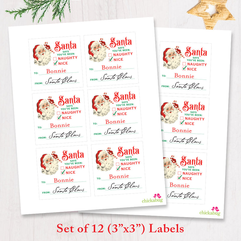 Official Santa Christmas Gift Tags or Labels
