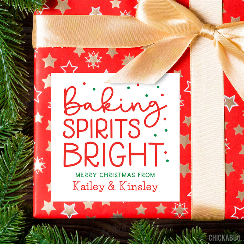 "Baking Spirits Bright" Christmas Food Gift Labels
