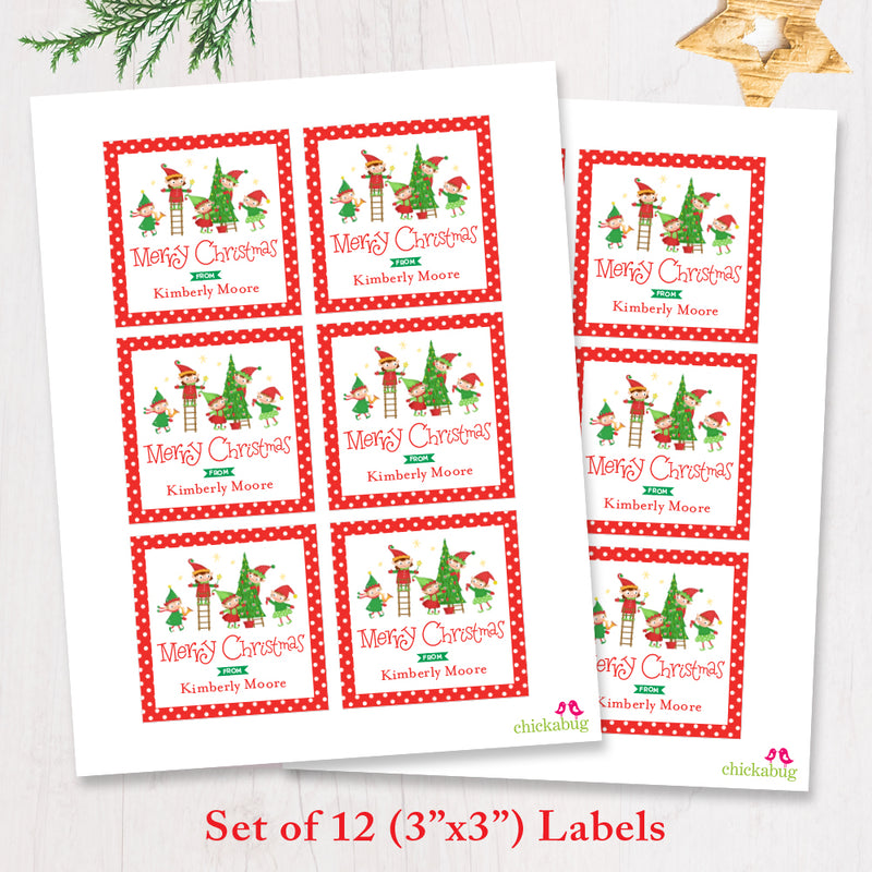 Personalized Santa's Elves Christmas Gift Labels – Chickabug