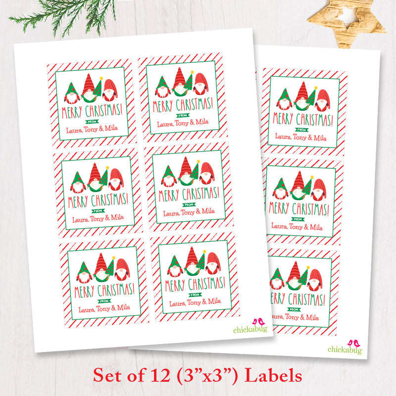 Christmas Gnomes Personalized Christmas Gift Labels – Chickabug