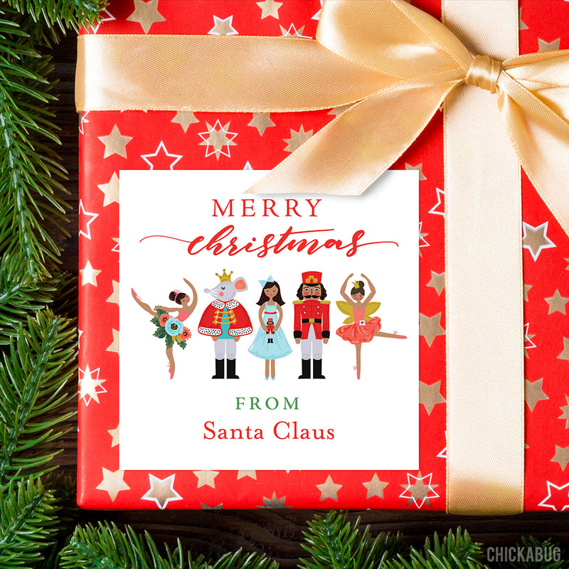 Nutcracker Ballet Christmas Gift Labels - African-American Characters