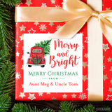 "Merry and Bright" Christmas Truck Gift Labels