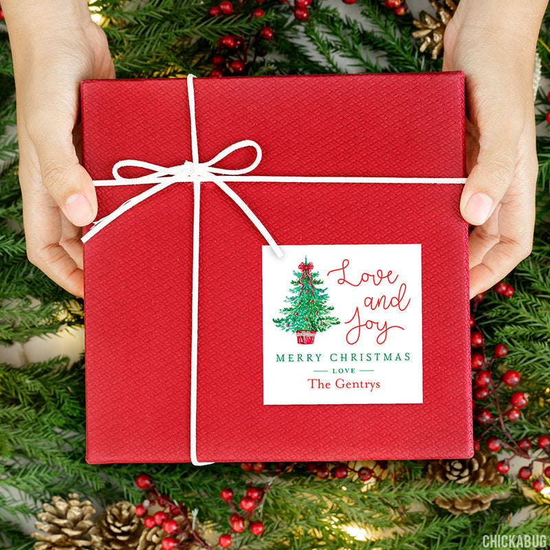 "Love and Joy" Tree Christmas Gift Labels