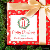 Wreath and Bow Christmas Gift Labels