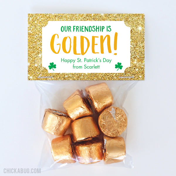 "Our Friendship is Golden" St. Patrick's Day Paper Tags and Bags