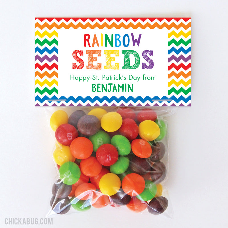 Rainbow Seeds St. Patrick's Day Paper Tags and Bags