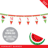 Red Watermelon Party Banner (INSTANT DOWNLOAD)