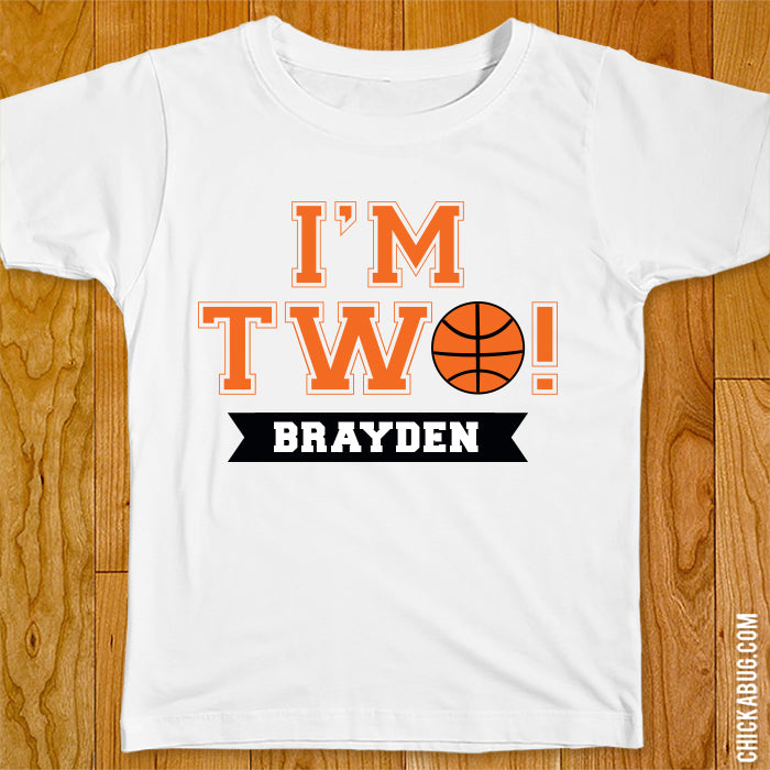 Basketball "I'm Two" Iron-On