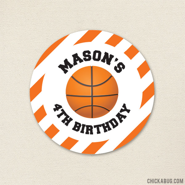 Basketball Birthday Stickers