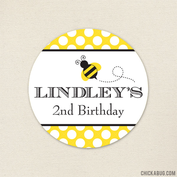 Bumblebee Birthday Stickers