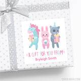 Sweet Birthday Animals Gift Labels