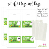 Halloween Ghost "Boo" Paper Tags and Bags - Green