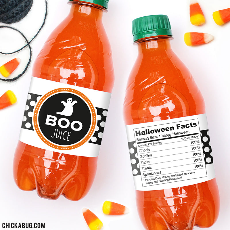 "Boo Juice" Halloween Drink Labels