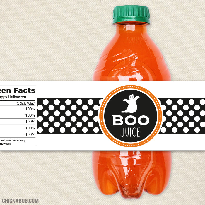 "Boo Juice" Halloween Drink Labels