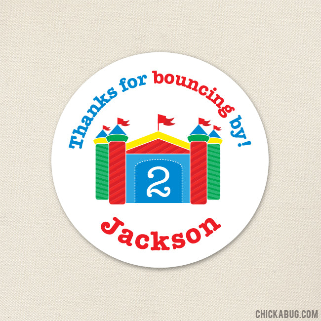 Bounce Sticker Personalized Bounce House Party Favor Stickers – Chickabug
