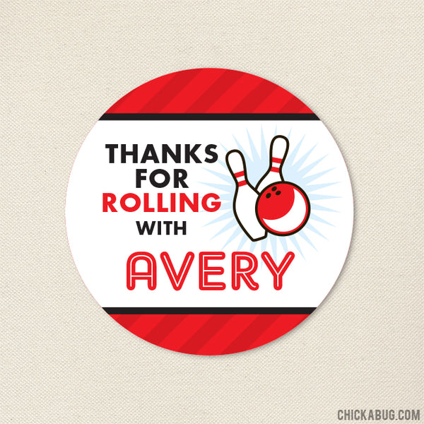 Bowling Party Favor Stickers