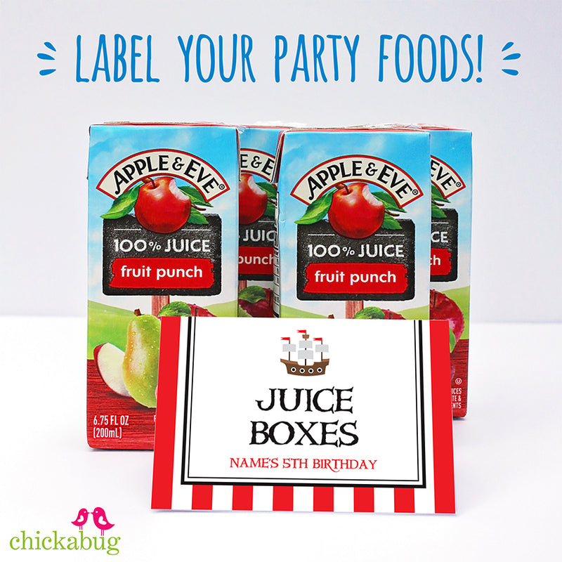 Pirate Party Table Tent Cards (EDITABLE INSTANT DOWNLOAD)