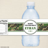 Army Birthday Water Bottle Labels