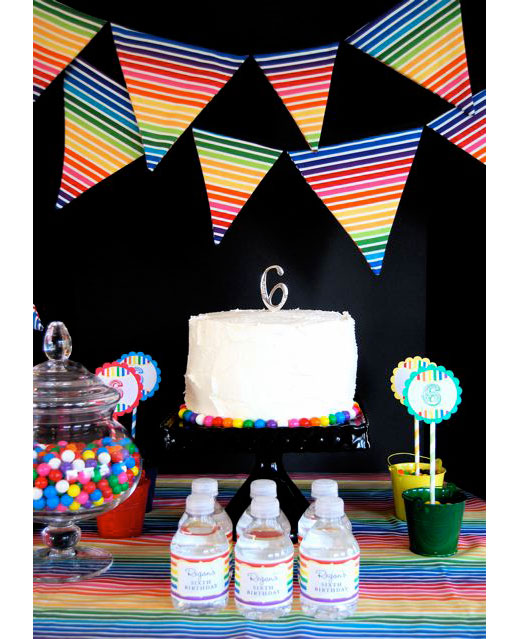 Rainbow Birthday Party Water Labels – Chickabug