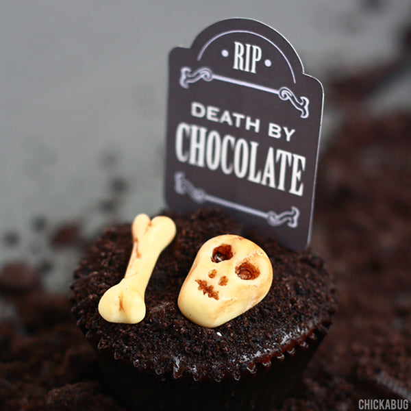 Free Printable Halloween Gravestone Cupcake Toppers (INSTANT DOWNLOAD)