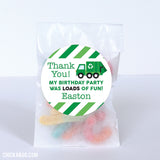 Garbage Truck Party Favor Stickers