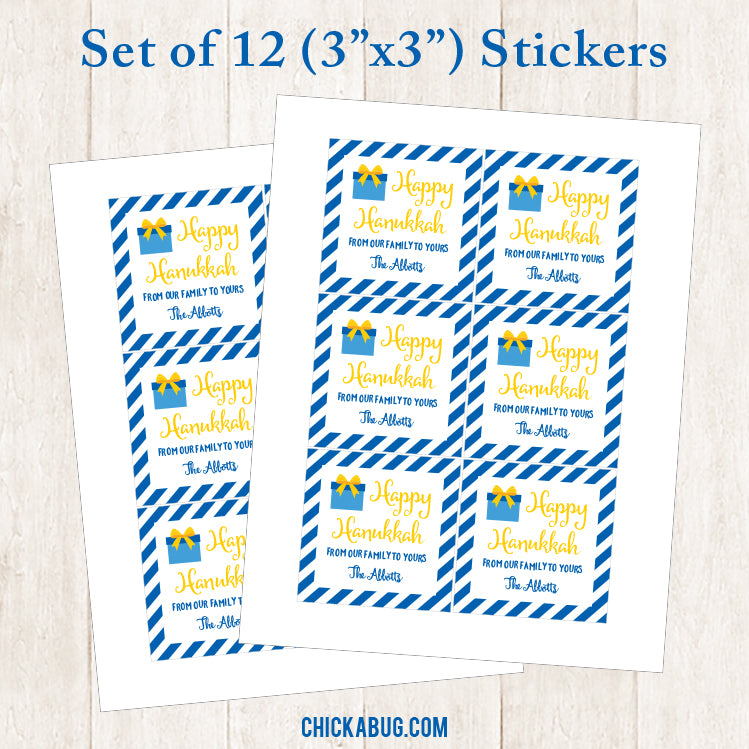 Hanukkah Personalized Gift Stickers