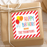 Red Balloons Birthday Gift Labels