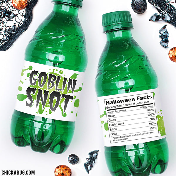 "Goblin Snot" Halloween Drink Labels