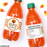 "Pumpkin Punch" Halloween Drink Labels