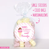 Pink Ice Cream Party Favor Stickers