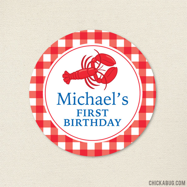 Lobster Birthday Stickers
