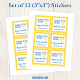 Menorah Personalized Hanukkah Gift Stickers