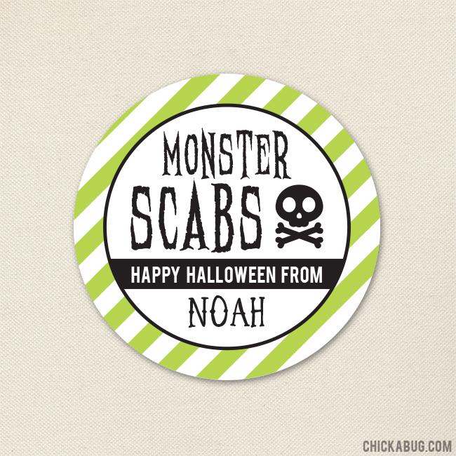 "Monster Scabs" Halloween Stickers