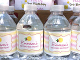 Pink Lemonade Birthday Water Bottle Labels