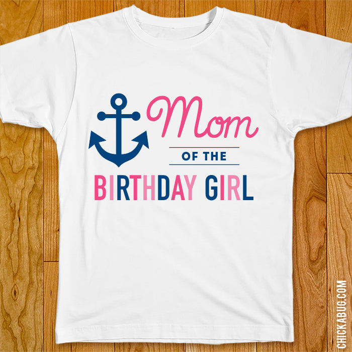 Pink Nautical Birthday Family Iron-On
