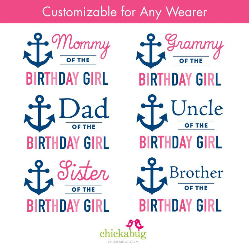 Pink Nautical Birthday Family Iron-On