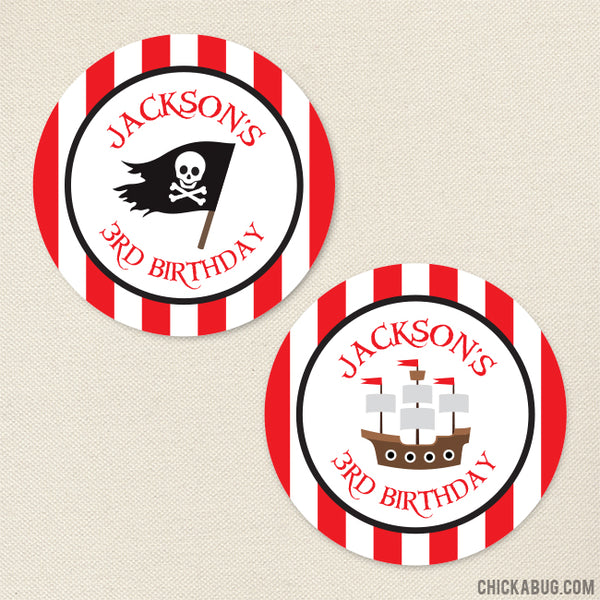 Pirate Birthday Stickers