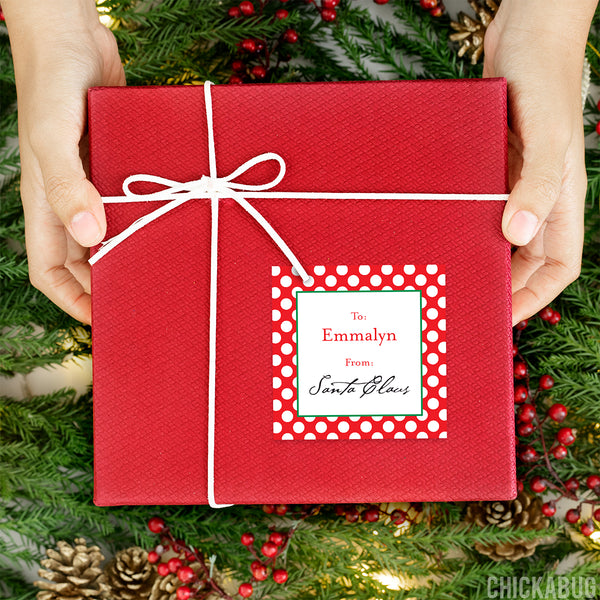 Signed by Santa Christmas Gift Labels - Polka Dot