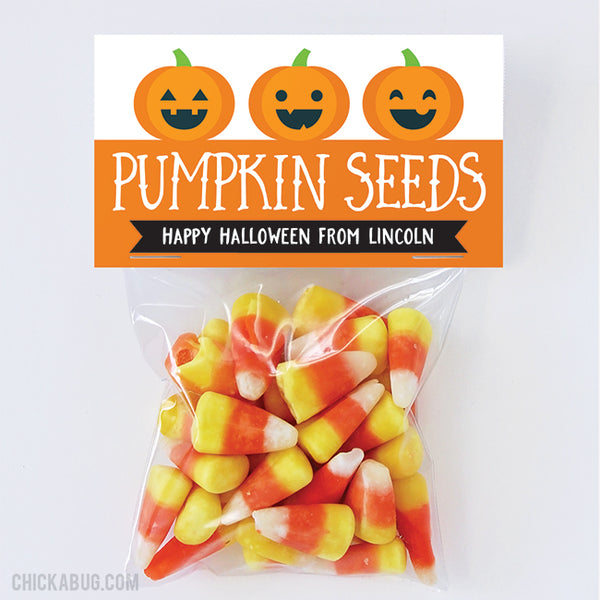 "Pumpkin Seeds" Halloween Paper Tags and Bags