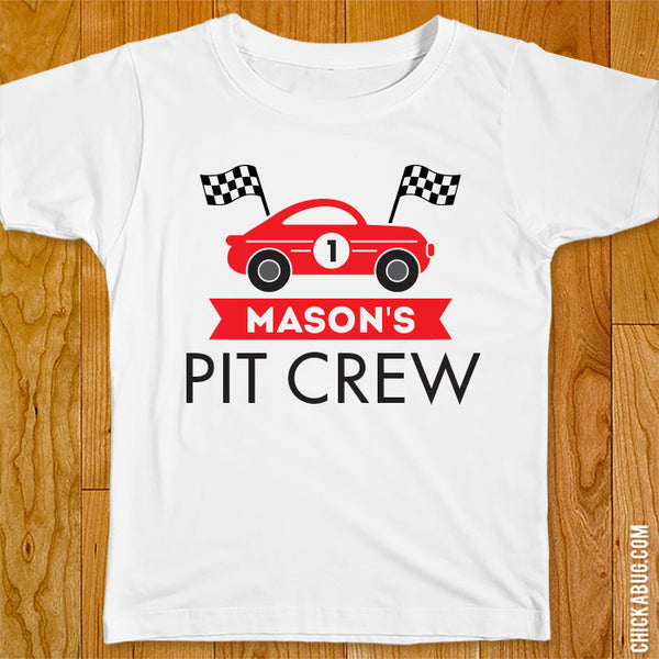 Race Car Birthday "Pit Crew" Iron-On